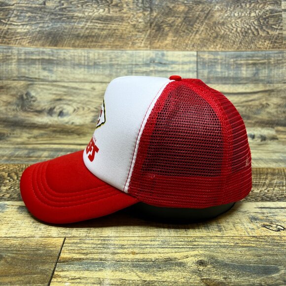 Kansas City Chiefs Mens Trucker Hat Red Snapback Retro Football Baseball Cap - Picture 4 of 8